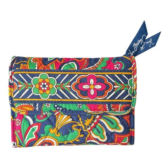 Vera Bradley Venetian Paisley Tri-Fold Euro Wallet Mod Print - Picture 1 of 8